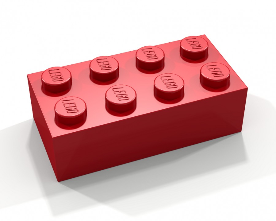 czerwony klocek lego